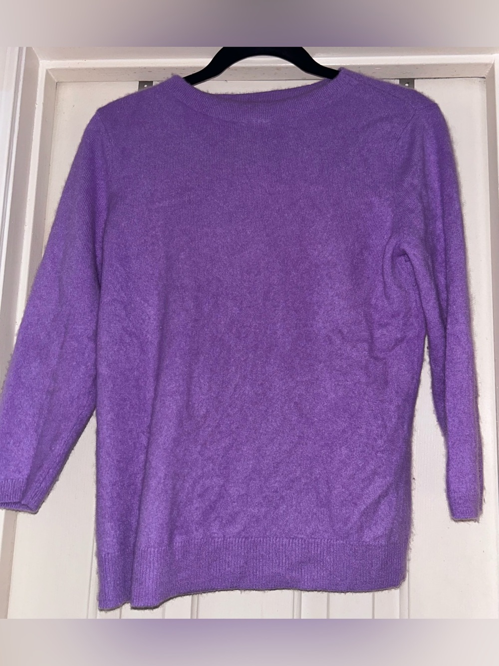 Talbots Pure Cashmere Sweater L Purple Crewneck 100% Cashmere